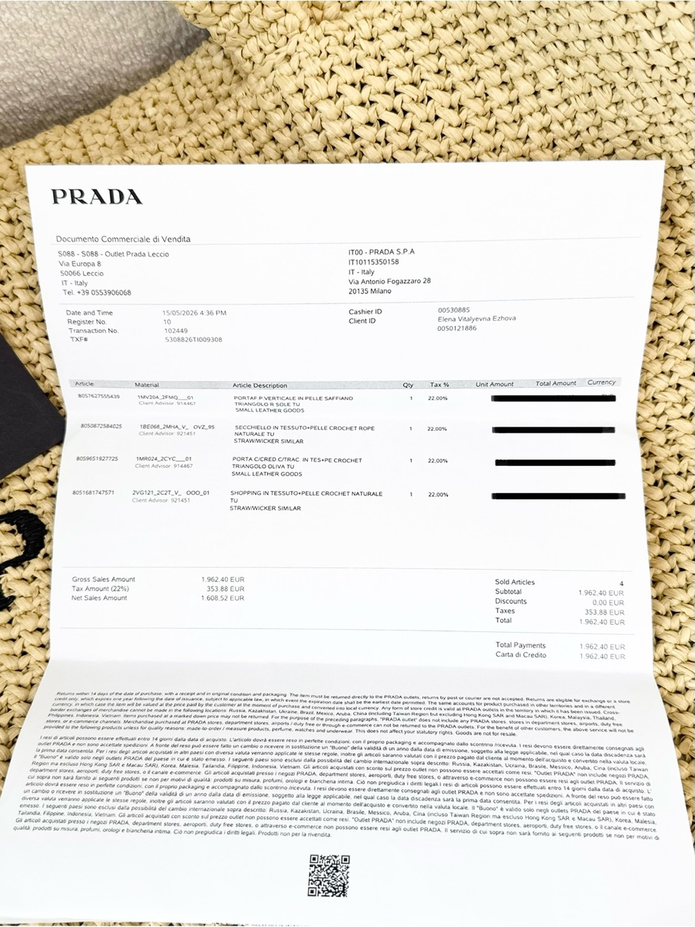 ✨NEW✨PRADA Yarn Raffia Effect Embroidered Logo Large Crochet Tote Bag - Natural - Picture 16 of 16